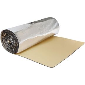 uxcell 197mil 6.8sqft Car Cell Foam 5mm Sound Proofing Insulation Deadener Mat High Density Foam Aluminium Foil Heat Sound Deadening Mat 24.8x39.4inch
