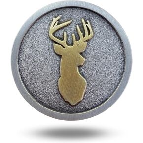 Trophy Buck Deer Unique Magnetic Metal Golf Ball Marker Accessory with Hat Clip for Men and Women