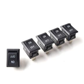 DC AC Rocker Switch 2 pins SPST, Mini ON/OFF Toggle Switch Suitable for AC 125V-250V DC 12V 24V 36V 48V 60V for Car Motorcycle Boats Disconnect Switch Water Dispenser Coffee Pot TV Raw Cable Pack of 5