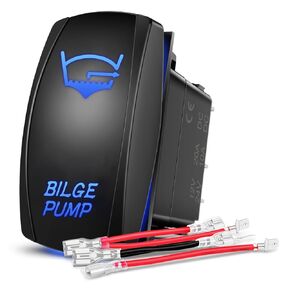 Nilight Bilge Pump Rocker Switch Led Light Bar Switch 5 Pin Laser On Off SPST switches 20A/12V 10A/24V Switch Blue for Marine Boat Yacht Caravan Fishing Boat Vessel RV Camper, 2 Years Warranty