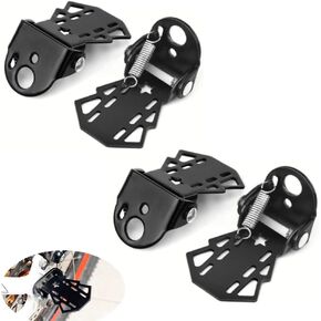 4 Pack Mini Bicycle Rear Pedals Bike Pegs Folding Foot Rest Mount Stand for Mountain Bicycles Rear Seat Pedal Child Kids Bikes Peg Metal Plate Cycling Footrest Accessories