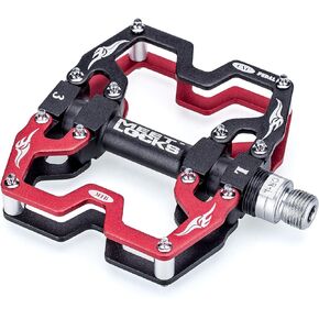 Bike Pedal CNC Aluminum Body Cr-Mo Machined 9/16" Screw Thread Spindle, Three Pcs Ultra Sealed Bearing