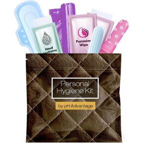 Menstrual Kit All-in-One | Convenience on The Go | Single Period Kit Pack for Travelling, Tweens & Teenagers or Emergency situations | Individually Wrapped Feminine Hygiene Products (Purple) in Kuwait