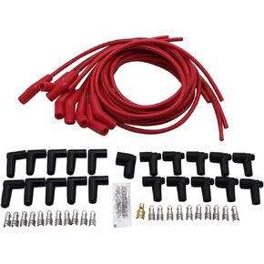 1 Set SHLPDFM Spark Plug Wires 8.5mm Red Universal 135/45 Degree Hei Spark Plug Wires Compatible with Chevy Ford Mopar BBC
