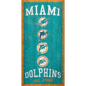 Fan Creations NFL Miami Dolphins Unisex Miami Dolphins Heritage Sign, Team Color, 6 x 12