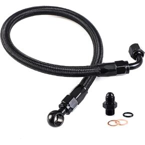 B/D Series Braided Fuel Line Hose Compatible with Honda Acura Integra D15 D16 B16 B18 B20 B16B B16A B18C D16, Replaces Accord Civic Prelude CRX CR-V - Black