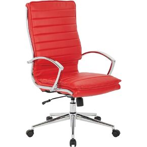 Office Star SPX Armless Mid Back Faux Leather Manager's Office Chair with Chrome Base, White in Kuwait