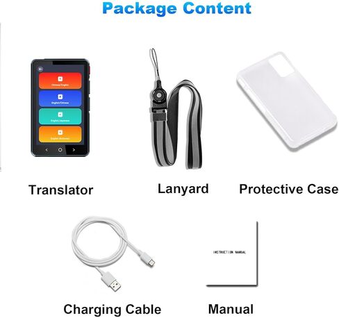 جهاز مترجم اللغة لا يحتاج إلى شبكة WiFi، 2024 مترجم صوتي ثنائي الاتجاه يعمل بالذكاء الاصطناعي لجميع اللغات واللهجات، أكثر من 139 لغة ترجمة عبر الإنترنت، 4 بوصات عالية الدقة دون اتصال بالإنترنت/ترجمة الصور للسفر in Kuwait