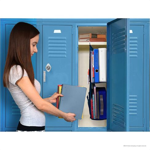 ABRA® 2 Shelf Hanging Locker Organizer for School, Work, Gym, Storage | Deep Shelves 6.5"x 9"| Eco-Friendly Fabric Healthy for Children (Navy Blue) in Saudi Arabia