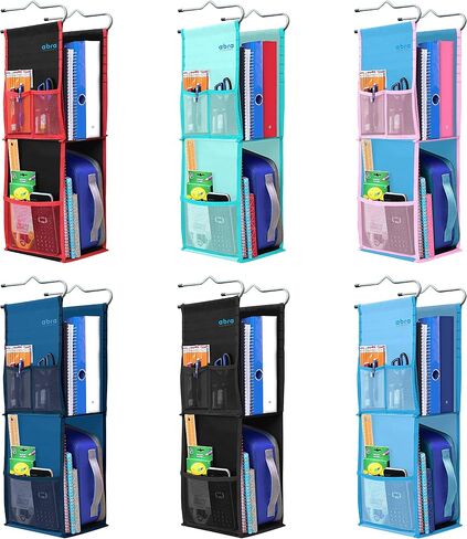 ABRA® 2 Shelf Hanging Locker Organizer for School, Work, Gym, Storage | Deep Shelves 6.5"x 9"| Eco-Friendly Fabric Healthy for Children (Navy Blue) in Saudi Arabia