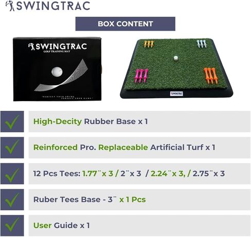 حصيرة الجولف | حصيرة ضرب الجولف | ممارسة سجادات الجولف الداخلية والخارجية | العشب الاصطناعي للجولف حصيرة خضراء | بساط تقطيع الجولف للفناء الخلفي مع 12 تي شيرت مطاطي (4x3) (العشب الاصطناعي الاحترافي) in Kuwait