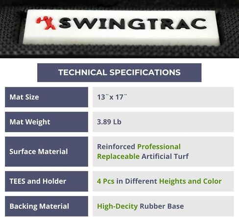 حصيرة الجولف | حصيرة ضرب الجولف | ممارسة سجادات الجولف الداخلية والخارجية | العشب الاصطناعي للجولف حصيرة خضراء | بساط تقطيع الجولف للفناء الخلفي مع 12 تي شيرت مطاطي (4x3) (العشب الاصطناعي الاحترافي) in Kuwait