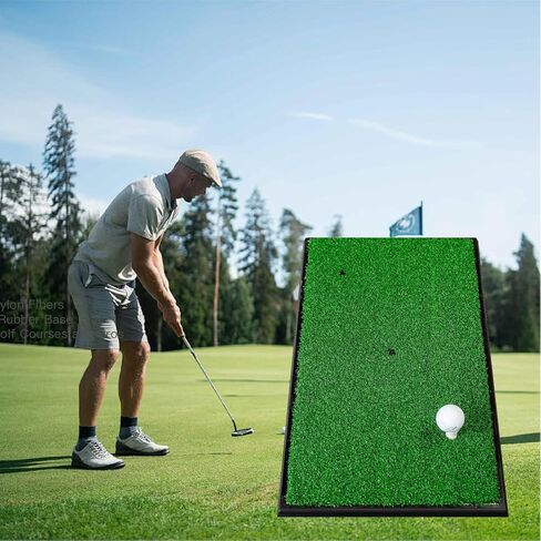 حصيرة ضرب الجولف من FENEFIT، مقاس 13 × 25 بوصة، حصيرة جولف للداخلية/الخارجية، سجادات ممارسة الجولف من العشب الصناعي الفاخر، قاعدة مطاطية شديدة التحمل، بساط تدريب الجولف مضاد للانزلاق من الأسفل in Kuwait