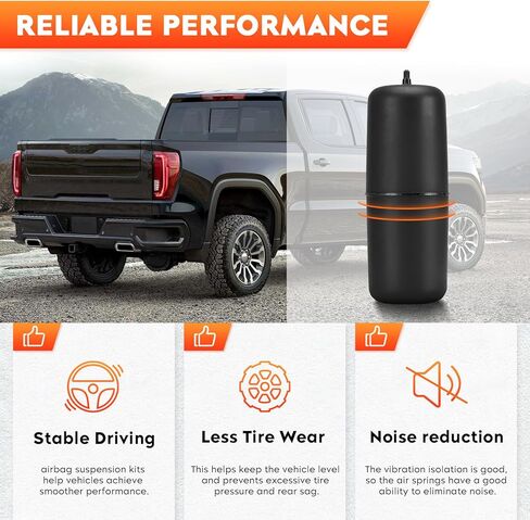 مجموعة أكياس تعليق الهواء 5000 رطل متوافقة مع 2019 2020 2021 دودج رام 1500 / رام 1500 أكياس الربيع الخلفية يتصاعد طقم رفع يصل إلى 2100 رطل استبدال رفع الهواء 60828HD in Kuwait