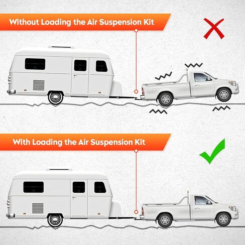 مجموعة أكياس تعليق الهواء 5000 رطل متوافقة مع 2019 2020 2021 دودج رام 1500 / رام 1500 أكياس الربيع الخلفية يتصاعد طقم رفع يصل إلى 2100 رطل استبدال رفع الهواء 60828HD in Kuwait