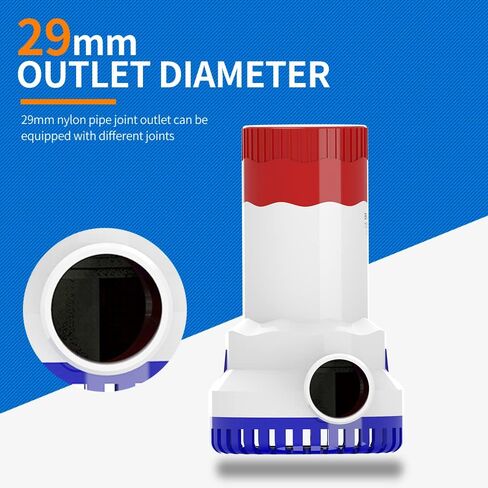 MAKERELE 12V 1500GPH Low Noise Electric Bilge Pump, Non-automatic Pump For Water Tank Pool Yacht RVS Ets in Kuwait