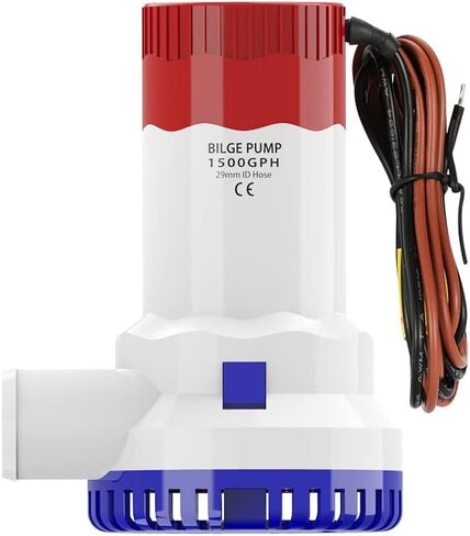 MAKERELE 12V 1500GPH Low Noise Electric Bilge Pump, Non-automatic Pump For Water Tank Pool Yacht RVS Ets in Kuwait
