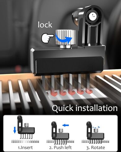 حامل هاتف Charchendo Tesla لهاتف Tesla Model 3 Model Y، [حافظات سميكة صديقة] حامل هاتف بفتحة تهوية للسيارة مع 6 مشبك خطاف مضاد للاهتزاز متوافق مع iPhone 15 14 13 والهواتف الذكية Android والمزيد من الهواتف مقاس 4-7 بوصات in Kuwait