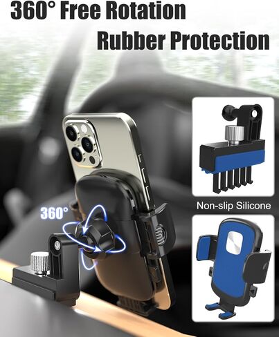 حامل هاتف Charchendo Tesla لهاتف Tesla Model 3 Model Y، [حافظات سميكة صديقة] حامل هاتف بفتحة تهوية للسيارة مع 6 مشبك خطاف مضاد للاهتزاز متوافق مع iPhone 15 14 13 والهواتف الذكية Android والمزيد من الهواتف مقاس 4-7 بوصات in Kuwait