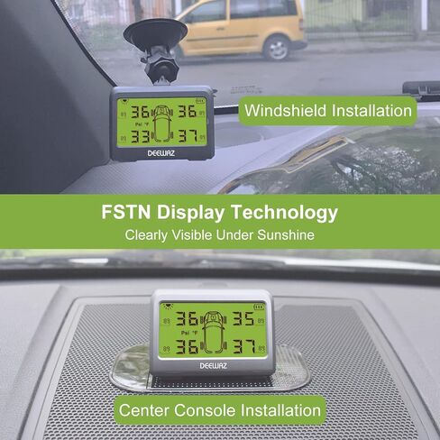 نظام مراقبة ضغط الإطارات، DEEWAZ MY66 Solar TPMS، نظام مراقبة ضغط الإطارات مع 4 أجهزة استشعار TPMS خارجية، 0-116 رطل لكل بوصة مربعة لسيارة SUV MPV بيك اب سيدان للطرق الوعرة in Kuwait