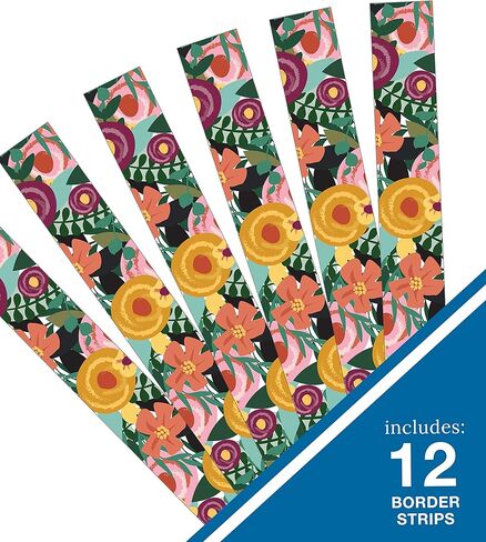 Carson Dellosa Grow Together 36 Feet of Floral Garden Bulletin Board Borders, Straight Floral Classroom Borders for Bulletin Board and White Board, Flower Classroom Décor and Spring Classroom Décor in Saudi Arabia