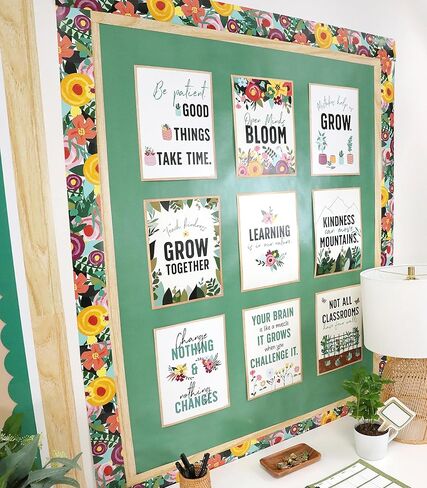 Carson Dellosa Grow Together 36 Feet of Floral Garden Bulletin Board Borders, Straight Floral Classroom Borders for Bulletin Board and White Board, Flower Classroom Décor and Spring Classroom Décor in Saudi Arabia