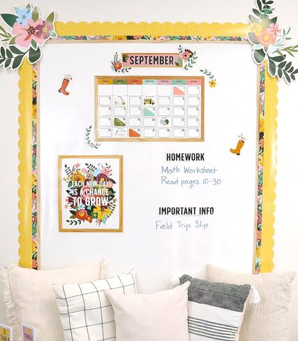Carson Dellosa Grow Together 36 Feet of Floral Garden Bulletin Board Borders, Straight Floral Classroom Borders for Bulletin Board and White Board, Flower Classroom Décor and Spring Classroom Décor in Saudi Arabia