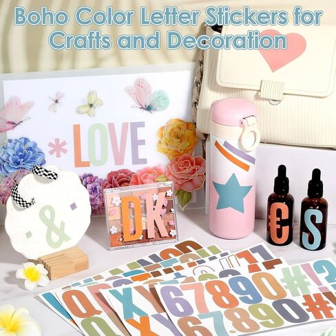 600 Pcs 36 Sheets Letter Stickers 2.5 Inches Colorful Large Alphabet Number Set Self Adhesive Letter Decals for Bulletin Board, Locker, Scrapbooking, Poster board, Classroom Wall in Saudi Arabia