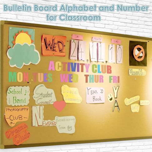 600 Pcs 36 Sheets Letter Stickers 2.5 Inches Colorful Large Alphabet Number Set Self Adhesive Letter Decals for Bulletin Board, Locker, Scrapbooking, Poster board, Classroom Wall in Saudi Arabia