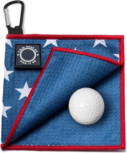 TAG Golf Co Small Magnetic Golf Towel – USA Series - Stick it to Your Club or Putter - Microfiber Golf Towel - Perfect Size for Pocket- 6 x 6 - Golf Ball Cleaner - Portable-Sidekick Series in Kuwait