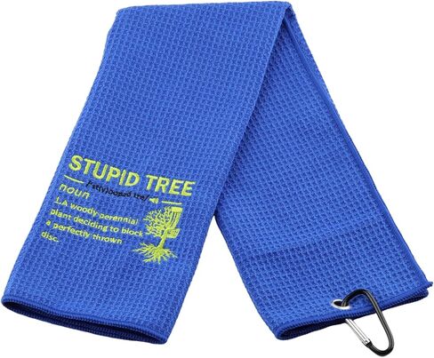 ZJXHPO Microfiber Disc Golf Towel Stupid Tree Definition Embroidered Towel Disc Golf Gift Golf Black Towel with Clip Disc Golf Accessories (Stupid Tree) in Saudi Arabia