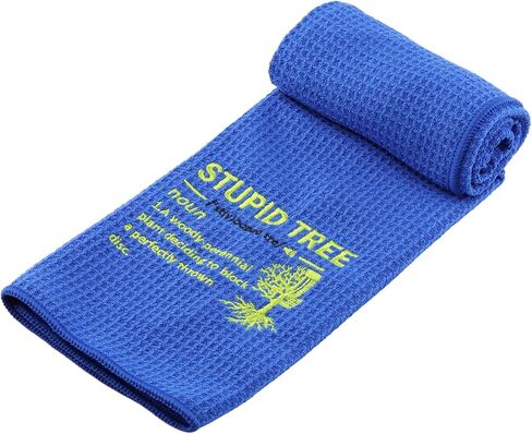 ZJXHPO Microfiber Disc Golf Towel Stupid Tree Definition Embroidered Towel Disc Golf Gift Golf Black Towel with Clip Disc Golf Accessories (Stupid Tree) in Saudi Arabia