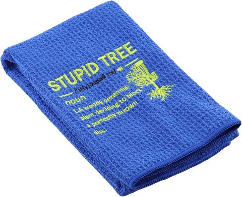 ZJXHPO Microfiber Disc Golf Towel Stupid Tree Definition Embroidered Towel Disc Golf Gift Golf Black Towel with Clip Disc Golf Accessories (Stupid Tree) in Saudi Arabia