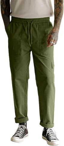 سراويل Lexiart الرجالية الخارجية للشحن أثناء السفر والمشي لمسافات طويلة، سراويل مريحة للعمل in Kuwait