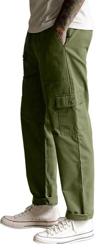 سراويل Lexiart الرجالية الخارجية للشحن أثناء السفر والمشي لمسافات طويلة، سراويل مريحة للعمل in Kuwait