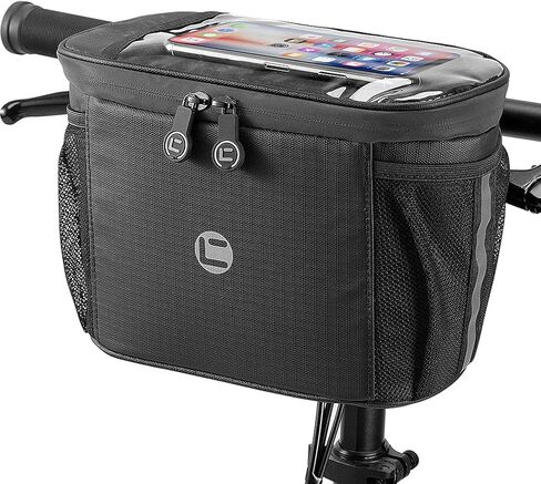 Bike Basket, Bike Handlebar Bag Insulated with Phone/Bottle/Cup Holder and Reflective Strap, Water Resistance Bicycle Accessories Storage Frame Bag for Women Men Scooter in Saudi Arabia