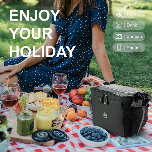 Bike Basket, Bike Handlebar Bag Insulated with Phone/Bottle/Cup Holder and Reflective Strap, Water Resistance Bicycle Accessories Storage Frame Bag for Women Men Scooter in Saudi Arabia