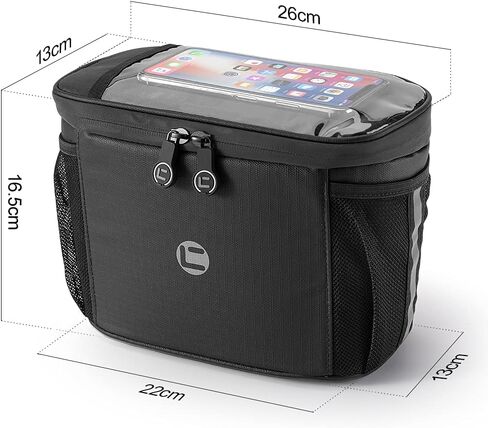 Bike Basket, Bike Handlebar Bag Insulated with Phone/Bottle/Cup Holder and Reflective Strap, Water Resistance Bicycle Accessories Storage Frame Bag for Women Men Scooter in Saudi Arabia