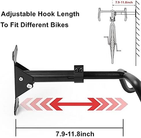 Bike Wall Mount Adjustable Bike Hanger Bicycle Rack Foldable Bicycle Storage Horizontal Bike Rack Bike Hook for Garage Indoor 1PC in Kuwait