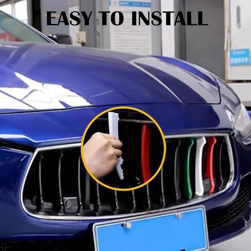 3 قطعة الشوايات الأمامية ديكور مقبلات تقليم سيارة لامعة مصبغة الديكور شرائط إدراج غطاء الزخارف ل Maser-ati Ghi-bli 2014-2016 in Kuwait