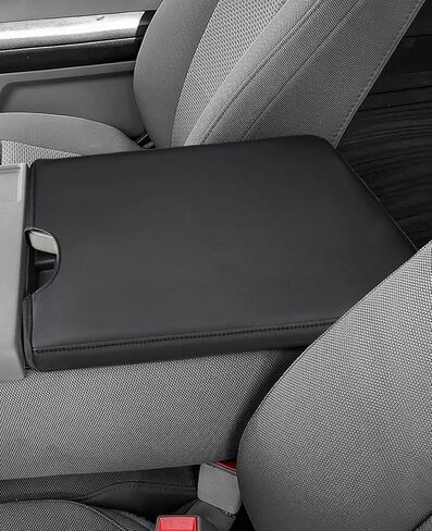 غطاء مسند ذراع وحدة التحكم المركزية للسيارة من INTGET لملحقات Ford F150 2015-2023 2024/لـ F250 F350 F450 F550 2017-2024 40/20/40 غطاء مقعد وحدة التحكم بغطاء مقعد القفز (غرز سوداء، 2015-2024 مقعد القفز) in Kuwait