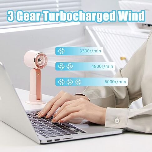 FXK Mini Handheld Fan, USB Rechargeable Portable Personal Fan, 3 Speeds Adjustable Wind Makeup Fan With Fan Base Suitable For Travel Office Outdoor(Purple) in Saudi Arabia