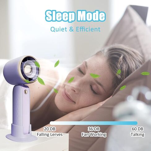 FXK Mini Handheld Fan, USB Rechargeable Portable Personal Fan, 3 Speeds Adjustable Wind Makeup Fan With Fan Base Suitable For Travel Office Outdoor(Purple) in Saudi Arabia