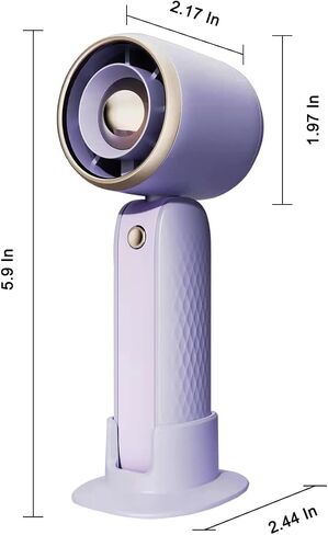 FXK Mini Handheld Fan, USB Rechargeable Portable Personal Fan, 3 Speeds Adjustable Wind Makeup Fan With Fan Base Suitable For Travel Office Outdoor(Purple) in Saudi Arabia