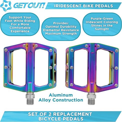 اخرج! دواسات الدراجة الجبلية المعدنية دواسات دراجة الطريق المسطحة - 2pk الألومنيوم 9/16 بوصة دواسات الدراجات العالمية كروزر إلى BMX in Kuwait