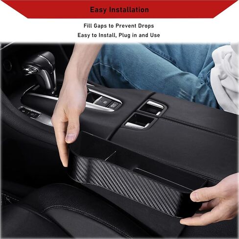 عبوتان من منظم حشو فجوات مقعد السيارة، منظم مقعد السيارة الأمامي متعدد الوظائف، صندوق تخزين الفجوة الجانبية لوحدة التحكم التلقائي مع حاملات أكواب للمشروبات، لحمل الهاتف، والنظارات الشمسية، والمحفظة، والمفتاح، والعملات المعدنية، والبطاقة in Kuwait