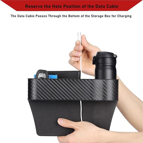 عبوتان من منظم حشو فجوات مقعد السيارة، منظم مقعد السيارة الأمامي متعدد الوظائف، صندوق تخزين الفجوة الجانبية لوحدة التحكم التلقائي مع حاملات أكواب للمشروبات، لحمل الهاتف، والنظارات الشمسية، والمحفظة، والمفتاح، والعملات المعدنية، والبطاقة in Kuwait