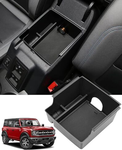صينية تنظيم وحدة التحكم المركزية Ecarzo لسيارة Ford Bronco 2021 2022 2023 2024 2/4 صندوق تخزين ناقل الحركة للباب ملحقات تخزين داخلية إضافية لحامل النظارات الشمسية للهاتف in Kuwait