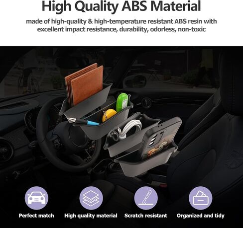 for 2025 2024 Mini Cooper F56 Organizer Mini Cooper F56 Front Door Side Storage Box Door Side Organizer Grab Tray 2015-2025 Mini Cooper Armrest Phone Container Mini Cooper Countryman Accessories 2PCS in Saudi Arabia