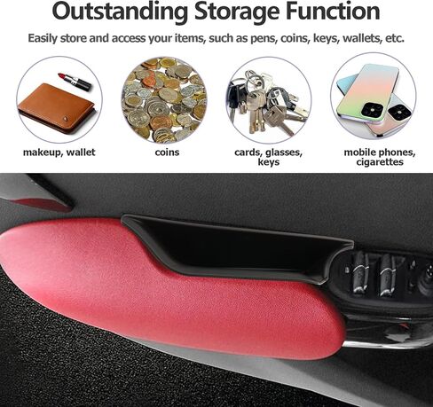 for 2025 2024 Mini Cooper F56 Organizer Mini Cooper F56 Front Door Side Storage Box Door Side Organizer Grab Tray 2015-2025 Mini Cooper Armrest Phone Container Mini Cooper Countryman Accessories 2PCS in Saudi Arabia